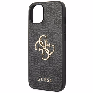 Guess 4G Big Metal Logo dėklas telefonui iPhone 15 - pilka
