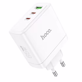 Įkroviklis Hoco 2 x USB-C + USB-A GaN QC PD 65W N30 baltas