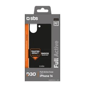 SBS Full Active D3O dėklas iPhone 16 - juodas