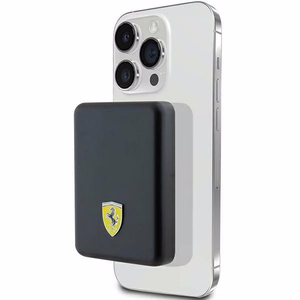 Ferrari Metal Logo MagSafe 15 W 5000 mAh išorinė baterija – juoda