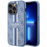 Guess GUHMP14LP4RPSB iPhone 14 Pro 6.1" mėlyna/mėlyna kietas dėklas 4G Printed Stripes MagSafe