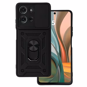 Slide Camera Armor dėklas telefonui Motorola Moto G75 5G juodas