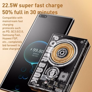 Išorinė baterija WK Design WP-331 juoda 10000mAh (Belaidis įkrovimas 15W / PD 20W / QC3.0 22.5W)