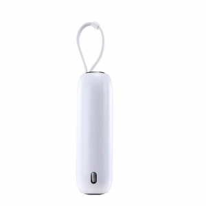 Joyroom mini išorinė baterija 10000mAh Colorful Series 22.5W su 2 įmontuotais USB C ir Lightning kabeliais rožinė (JR-L012)