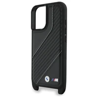 BMW M Edition Carbon Stripe & Strap Dėklas telefonui Apple iPhone 16 Plus - juodas