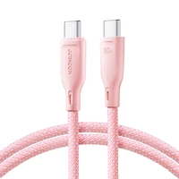 Joyroom Multi-Color serijos S-A34 USB-C / USB-C PD 60W 1m kabelis - rožinis
