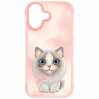 Nimmy Big Eyed Pet 2.0 Katės dėklas telefonui iPhone 17 - rožinė