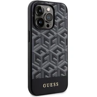 Guess GUHMP14XHGCFSEK iPhone 14 Pro Max 6.7" juodas kietas dėklas GCube Stripes Magnetinis
