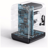 Tinklo įkroviklis USAMS Travel Adapter CC310 3xUSB-C 70W 4in1 US/AU/EU/UK juodas