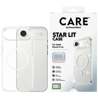 CARE by PanzerGlass Flagship Urban Explorer dėklas telefonui su baltu magnetiniu MagSafe, skirtas iPhone Air – skaidrus su blizgučiais