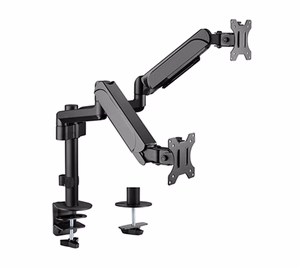 Gembird MA-DA2P-01 reguliuojamas stalo laikiklis 2 monitoriams, 17”–32”, iki 9 kg
