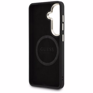 Guess dėklas Perforated Logo MagSafe skirtas Samsung Galaxy S26 rudas