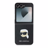 Karl Lagerfeld Saffiano monogramos dėklas telefonui Samsung Galaxy Z Flip 6 - juoda