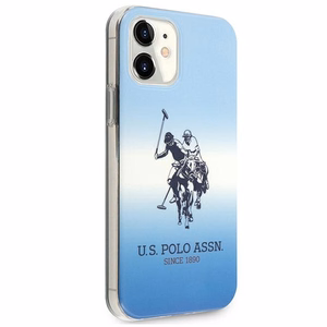 US Polo Assn. Gradient Pattern Collection dėklas, skirtas iPhone 12 mini, mėlynas
