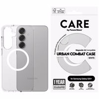 CARE by PanzerGlass Flagship Urban Combat White QI dėklas telefonui Samsung Galaxy S25+ - permatomas