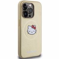 Hello Kitty odinis Kitty Head magnetinis dėklas telefonui iPhone 14 Pro Max - auksinis