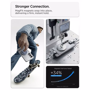 Spigen Ultra Hybrid S Mag MagSafe dėklas skirtas Samsung Galaxy S26 - skaidrus ir baltas