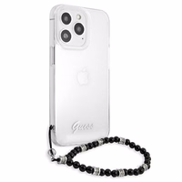 Guess GUHCP13LKPSBK iPhone 13 Pro / 13 6.1" skaidrus kietas dėklas Black Pearl