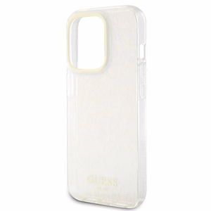 Guess GUHCP15LHDECMP iPhone 15 Pro 6.1" rožinis/rožinis kietas dėklas IML Faceted Mirror Disco Iridescent