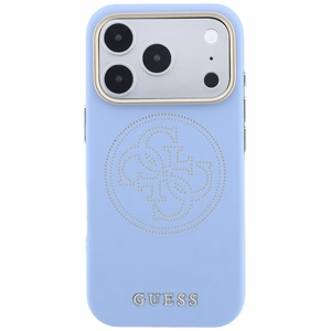 Guess Perforated 4G Gold Logo MagSafe dėklas, skirtas iPhone 18 Pro / 17 Pro – spalva: šviesiai mėlyna