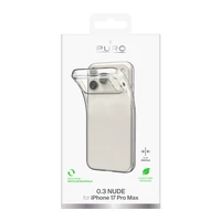 Puro 0.3 Nude itin plonas TPU dėklas telefonui skirtas iPhone 17 Pro Max – permatomas