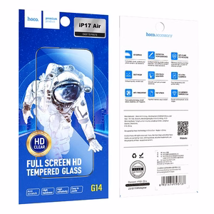 HOCO grūdintas stiklas HD 5D Guardian apsauga (rinkinys 10in1) iPhone 17 Air juodas (G14)