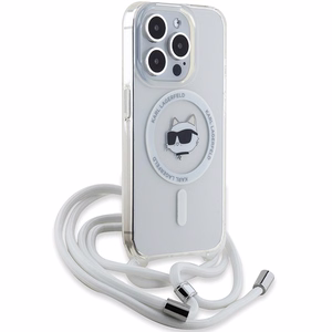 Karl Lagerfeld IML Choupette Head & Cord magnetinis dėklas telefonui iPhone 15 Pro - skaidrus