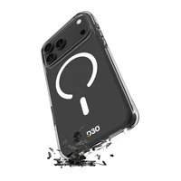 Puro Impact skaidrus D3O TPU+PC magnetinis dėklas telefonui iPhone 17 Pro Max - permatomas