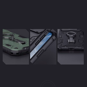 Nillkin CamShield Armor Pro Magnetinis dėklas iPhone 14 Plus Magnetinis MagSafe dėklas su kameros apsauga mėlynas