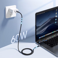 Choetech XCC-1014 USB-C / USB-C PD 60W kabelis - pilkas