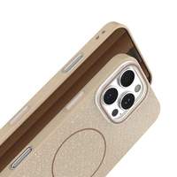 Glitter Thin Mag dėklas for iPhone 16 6,1" rudas