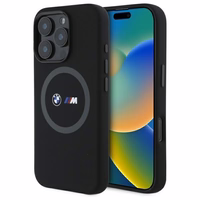 BMW M Silikoninis Spausdintas Žiedas Magnetinis dėklas iPhone 16 Pro Max - juodas