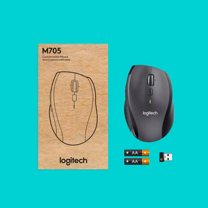 Logitech Customizable Mouse M705 kompiuterio pelė Biuras Dešinės rankos Radijo dažnio belaidė Optinis 1000 DPI