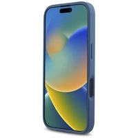 Guess HC PU 4G mažas 4G ir klasikinis dėklas iPhone 16 MagSafe - mėlynas