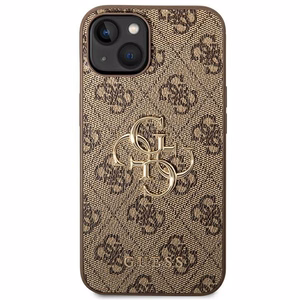 Guess 4G Big Metal Logo dėklas telefonui iPhone 14 - rudas