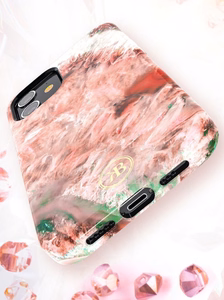 Kingxbar Agate Series dėklas telefonui dekoruotas spausdintu agatiniu raštu iPhone 12 mini žalias