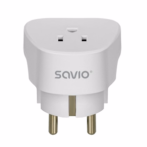 SAVIO AP-01 kelioninis adapteris, US lizdas – ES kištukas