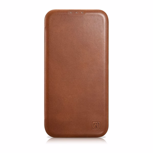 iCarer CE Oil Wax Premium odinis folio dėklas iPhone 14 Plus Magnetinis atverčiamas dėklas su MagSafe Rudas (AKI14220707-BN)