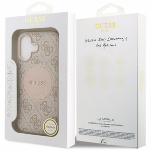 Guess 4G Circle Classic Logo Magnetinis dėklas telefonui iPhone 17 - rožinė