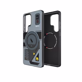 FORCELL F-PROTECT Lygiai su dviejų sluoksnių 4D technologija, militarinio kritimo testo suderinamas su MagSafe SAMSUNG S25 - cyber pilkas