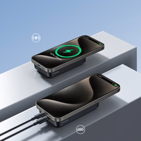 Magnetinė išorinė baterija Joyroom JR-W020 20W 10000mAh MagSafe + USB-C į USB-C laidas 0,25m (juoda)