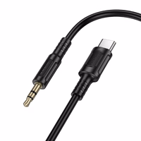 "Borofone" kabelis AUX BL25B Nice - C tipo jungtis su 3,5 mm lizdu - 1 metras, juodas