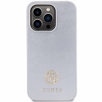 Guess Strass Metal Logo dėklas telefonui iPhone 15 Pro - sidabrinis