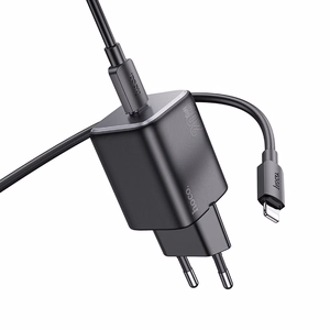 Įkroviklis Hoco USB-C QC PD 20W + kabelis USB-C į Lightning N40 juodas