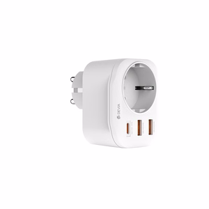 Devia maitinimo lizdo PD įkroviklis 20W 1x USB-C 2x USB 3A baltas