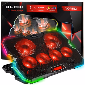 6 ventiliatorių VORTEX RGB nešiojamo kompiuterio aušinimo padas