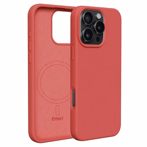 "Etteri" silikoninis magnetinis dėklas "iPhone 16 Pro Max" 6,9" avietinis