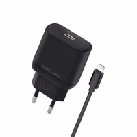 Beline Tinklo įkroviklis 1x USB-C 30W + Lightning laidas juoda PD 3.0 BLNCB30L GaN