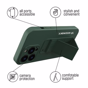 Wozinsky Kickstand Case silikoninis dėklas su stovu Samsung Galaxy M51 mėlynas