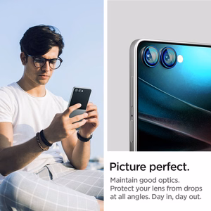 Spigen Optik Pro HD Glas.TR EZ Fit 2 rinkinys Kameros apsauga Samsung Galaxy Z Flip 7 - juodas